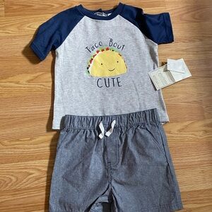 Quiltex Toddler Boy Shirt and Shorts Set, 2-Piece.